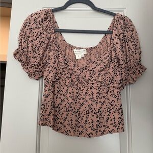 Pink and Black Women's Top